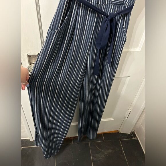 Monteau Blue Wrap Jumpsuit with Flutter Sleeves - Picture 3 of 4